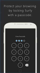 وضع كلمة سر علي متصفح Surfy للاندرويد