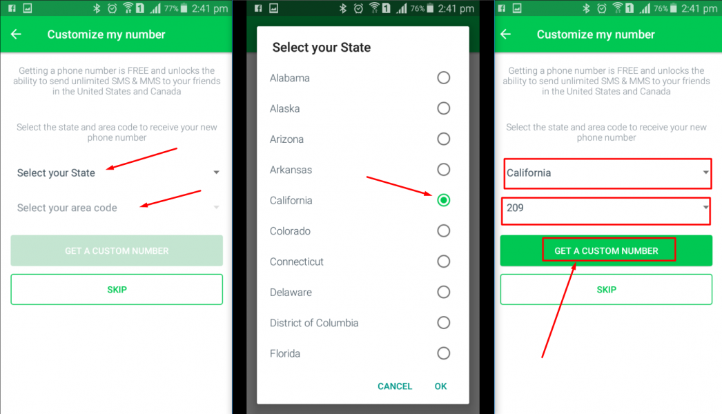للحصول علي رقم هاتف أمريكي