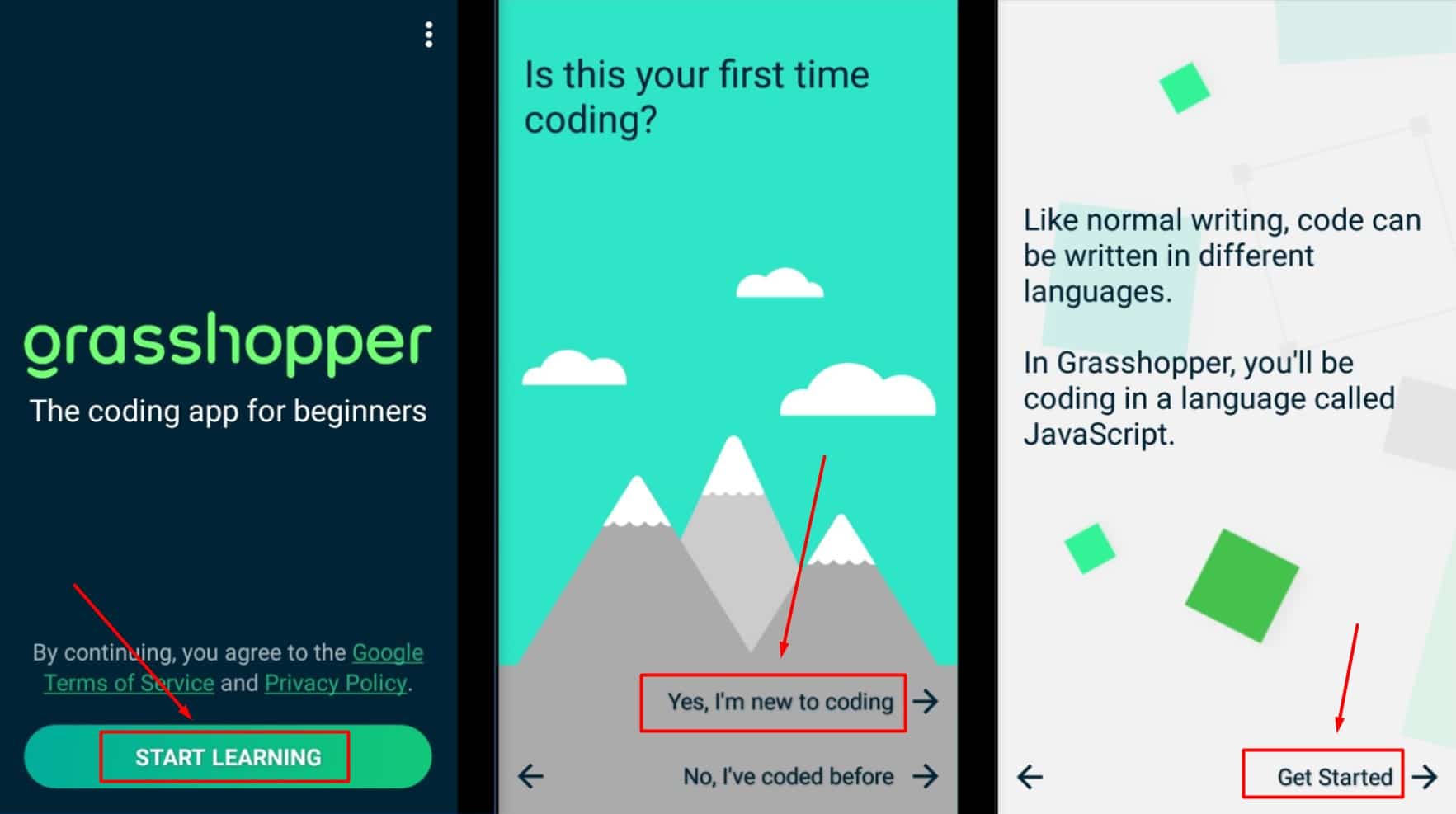 تطبيق grasshopper لتعلم لغة البرمجة