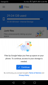 تطبيق جوجل لحذف الملفات الغير ضرورية