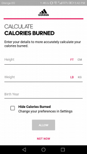 حساب عدد السعرات الحرارية المحروقه