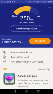 تأمين الاتصال باأنترنت علي هاتفك