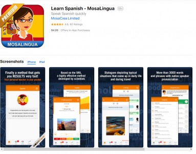 4- تطبيق Learn Spanish – MosaLingua