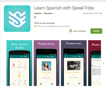 5-تطبيق Learn Spanish with SpeakTribe