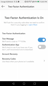 ميزة المصادقة الثنائية