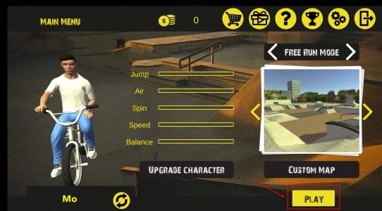 طريقة اللعب في لعبة BMX FE3D 2