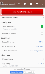 خطوات استخدام تطبيق Screenshot touch