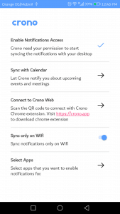 طريقة المزامنة بين الهاتف والكمبيوتر من خلال Crono