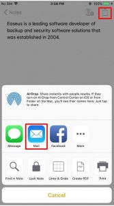 كيفية نقل الملاحظات من ايفون إلي الكمبيوتر عن طريق الإيميل