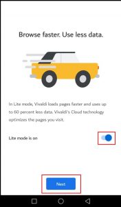 متصفح فيفالدي الاندرويد