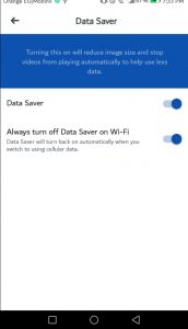 ميزة Date Saver لتوفير بيانات الاتصال والواي فاي 