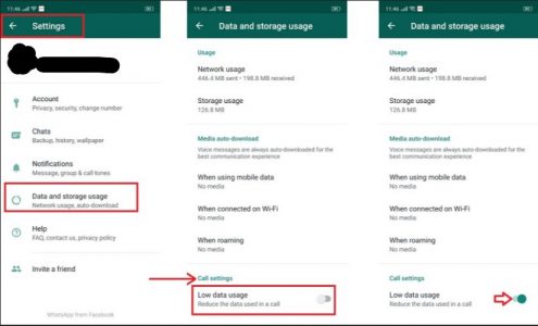 تقليل استخدام البيانات أثناء مكالمات واتساب