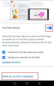 مسح سجل المشاهدة بالكامل على يوتيوب