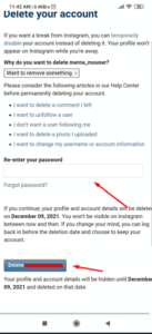 حذف وتعطيل حساب انستقرام بشكل نهائي