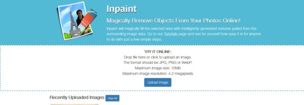موقع مسح أجزاء من الصور
