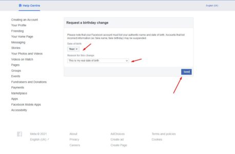 حل مشكلة تاريخ الميلاد في فيس بوك